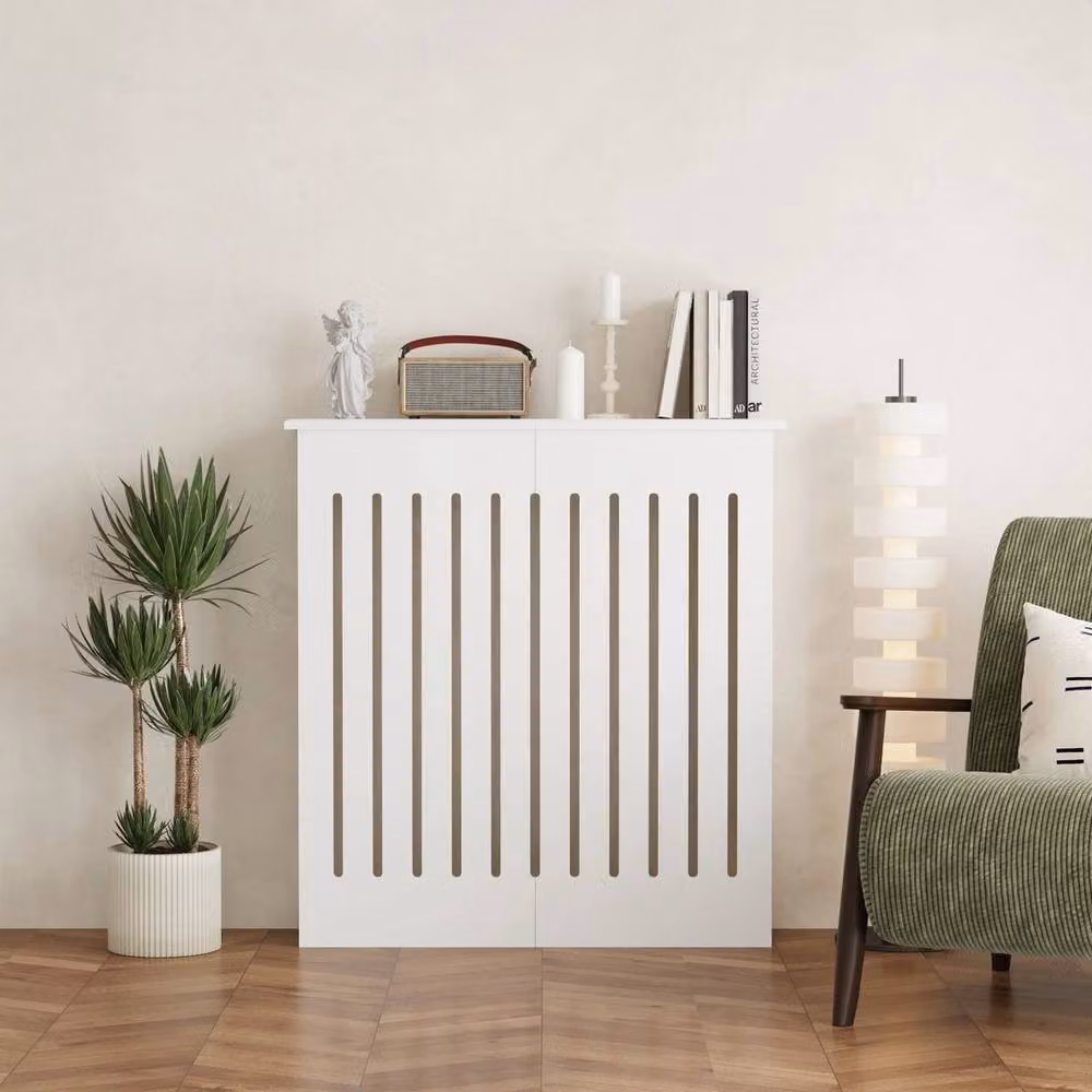 SPETLEK White Vertical Slat Design Radiator Cover – 2