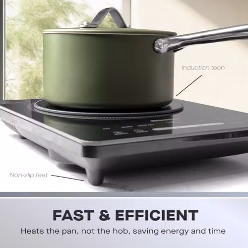 Daewoo 2200W Single Induction Hob in Black with Digital Display, Timer and Auto Shut-off – 3