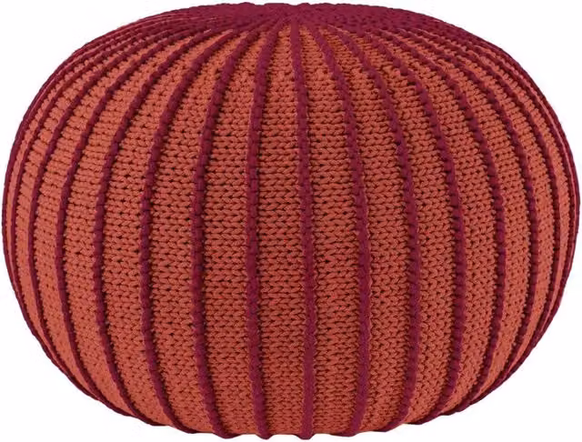 Zuri House Ziggy Knitted Pouffe in Terracotta – 1