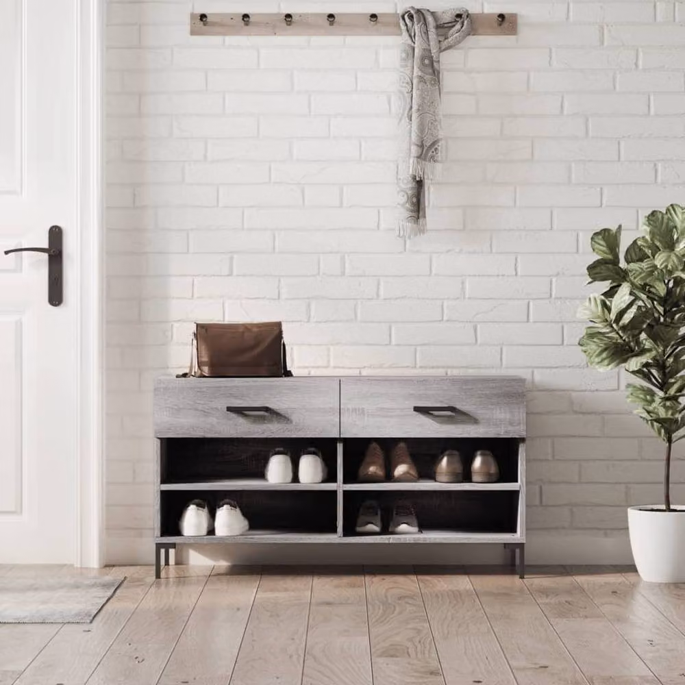 Berkfield Home Grey Sonoma Shoe Bench W/D/H: 102 x 35 x 55 cm – 2
