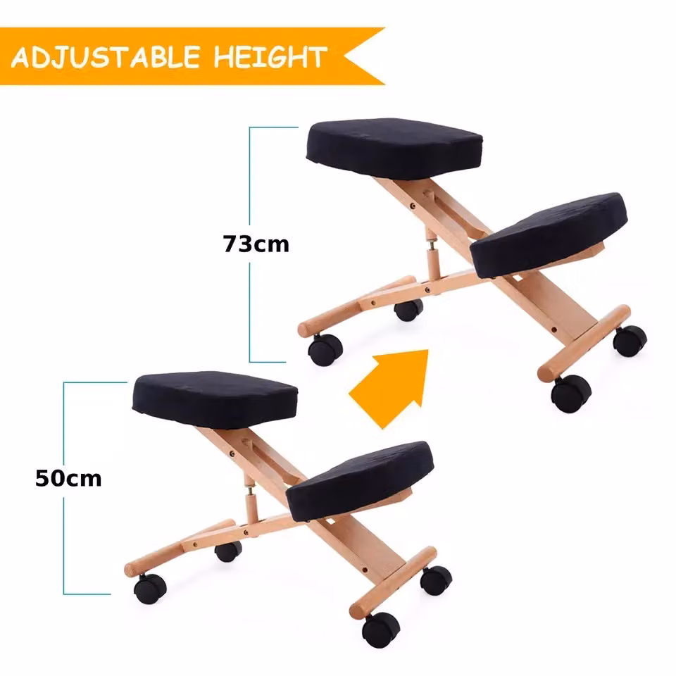 Costway Ergonomic Kneeling Chair with Adjustable Height and Angle and Padded Seat in Black – 2