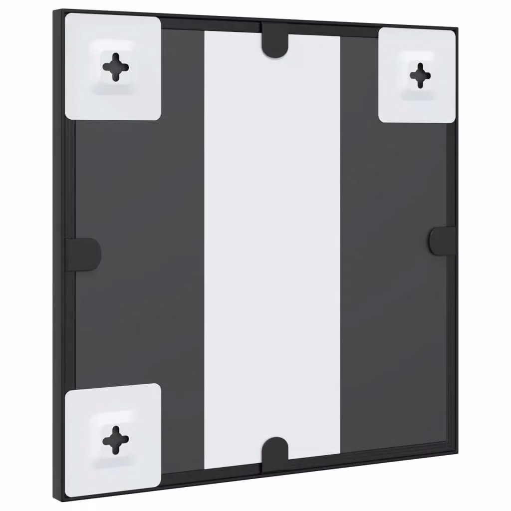 Berkfield Home Minimalist Square Wall Mirror in Black Metal and Glass, W/H: 30 x 30 cm – 5