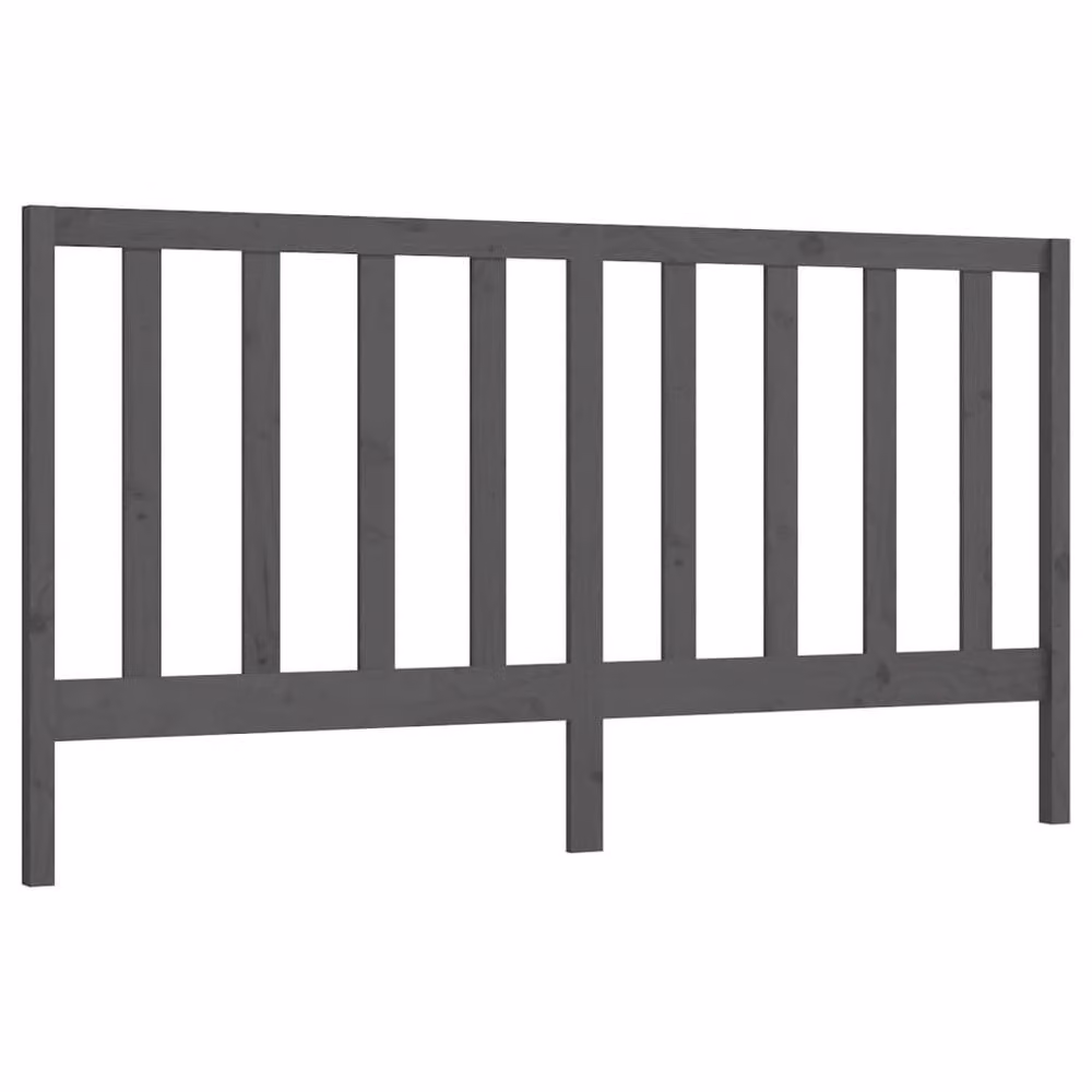 Berkfield Home Beautiful Bed Headboard in Grey Solid Pine Wood, W: 206 cm, D: 4 cm, H: 100 cm – 2