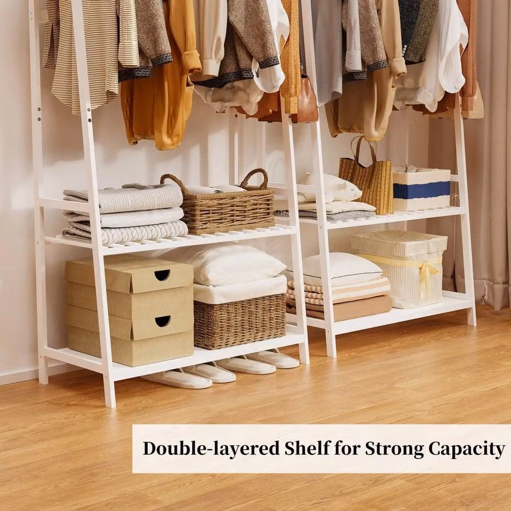 Kelvenix Open Wardrobe Clothes Rail Rack in White, W/D/H: 100 x 43.434 x 165.1 cm – 3