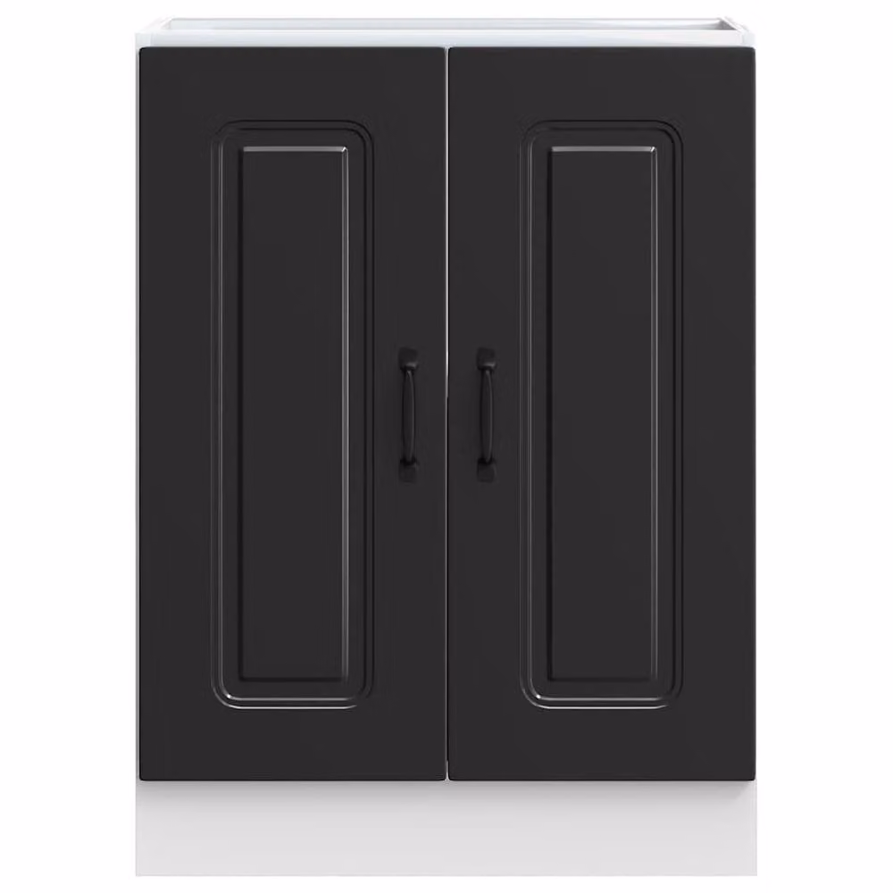 Berkfield Home Kalmar Black Matt Sink Base Cabinet W/D/H: 60 x 46 x 81.5 cm – 4