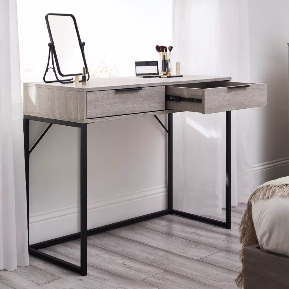 Cheshire Premium Kora 2 Drawer Dressing Table or Desk in Grey Oak – 2