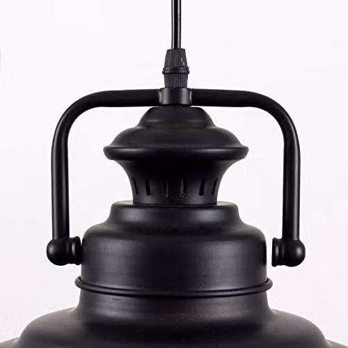 ValueLights Duomo Black Metal Industrial Style Dome Pendant Ceiling Light – 5