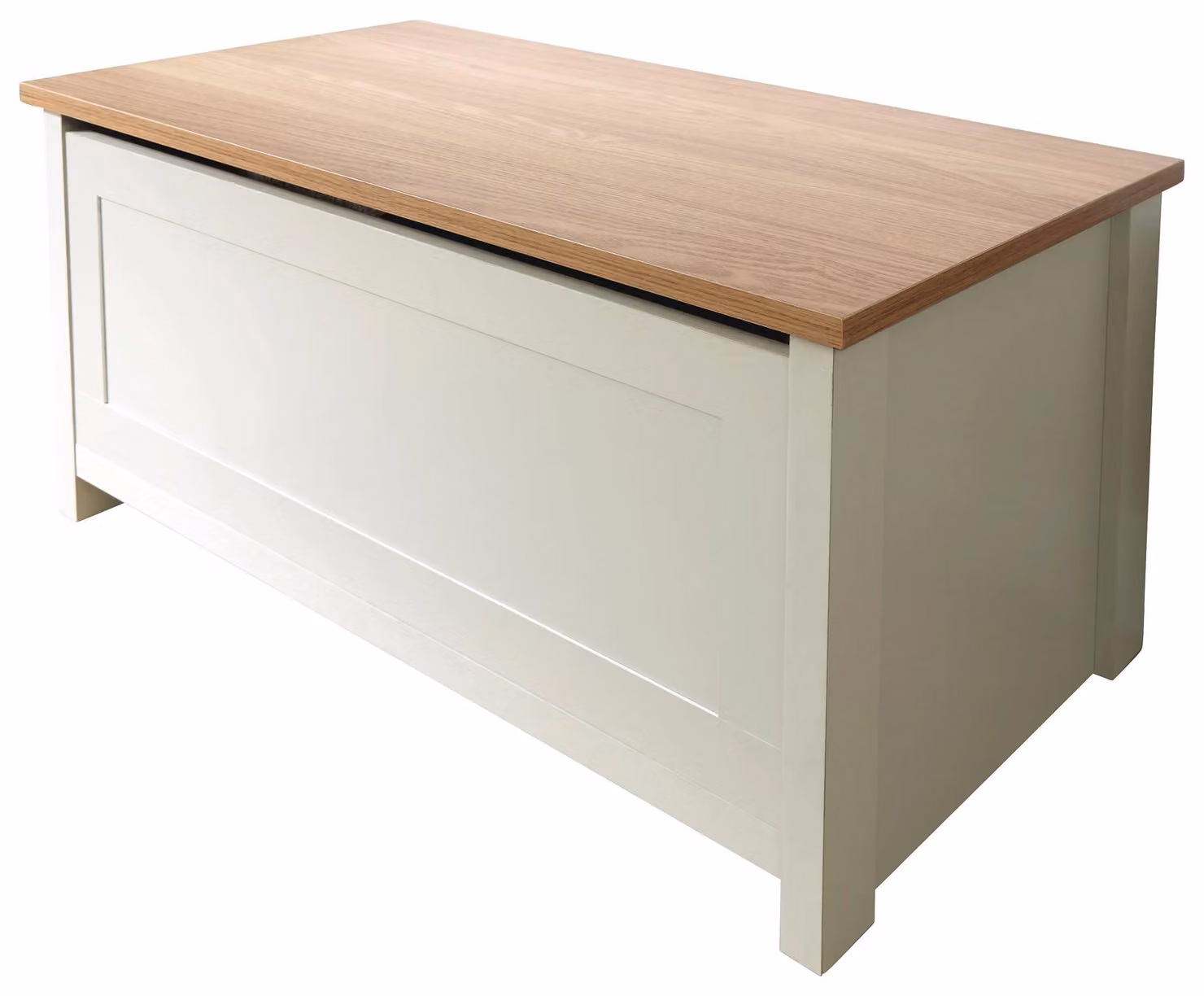 GFW Lancaster Ottoman Storage Box in Beige Lacquered Wood with Soft Close Lid – 2