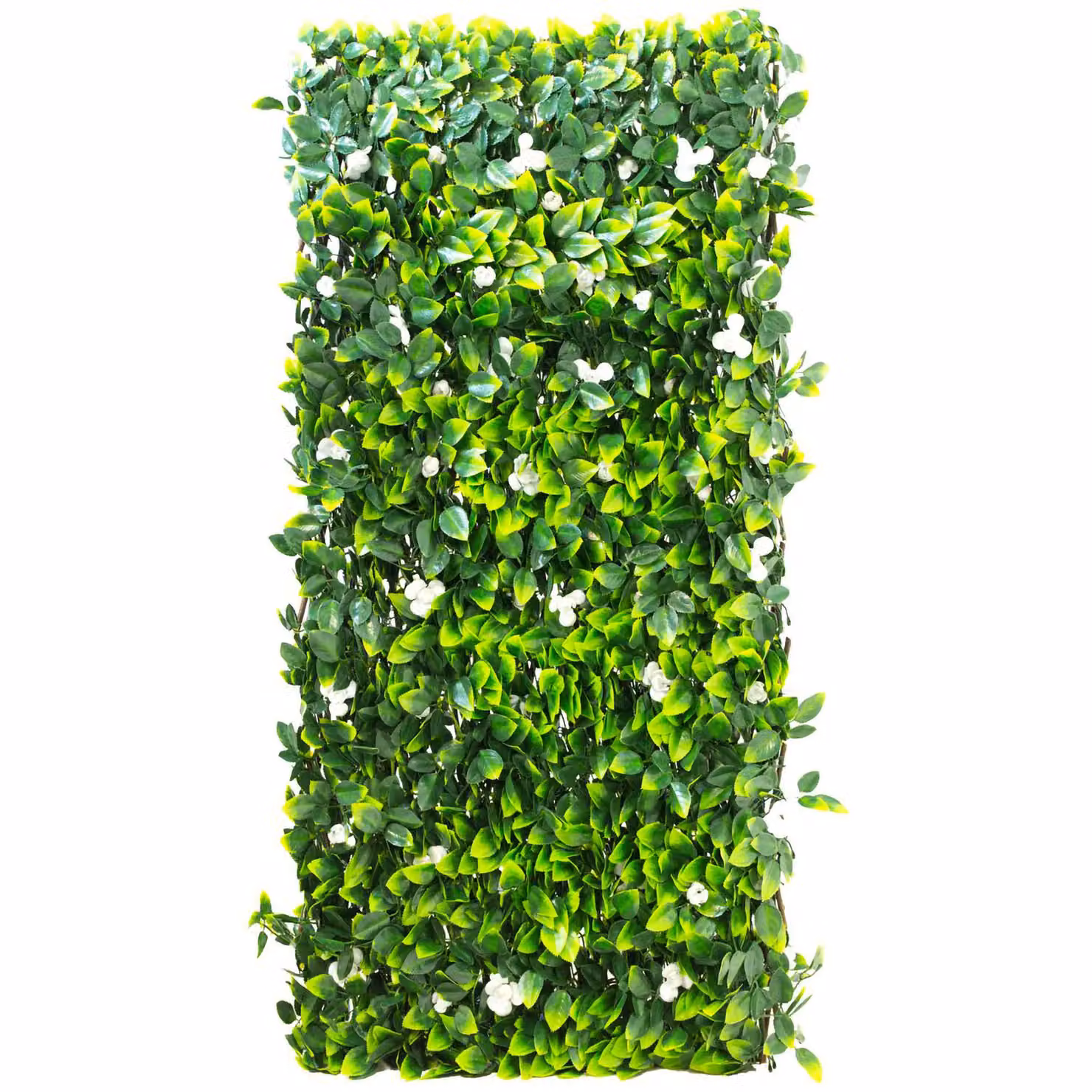 Primrose White and Green Woven Artificial Hedge Wall-Mounted Screen W: 100 cm, H: 200 cm – 4