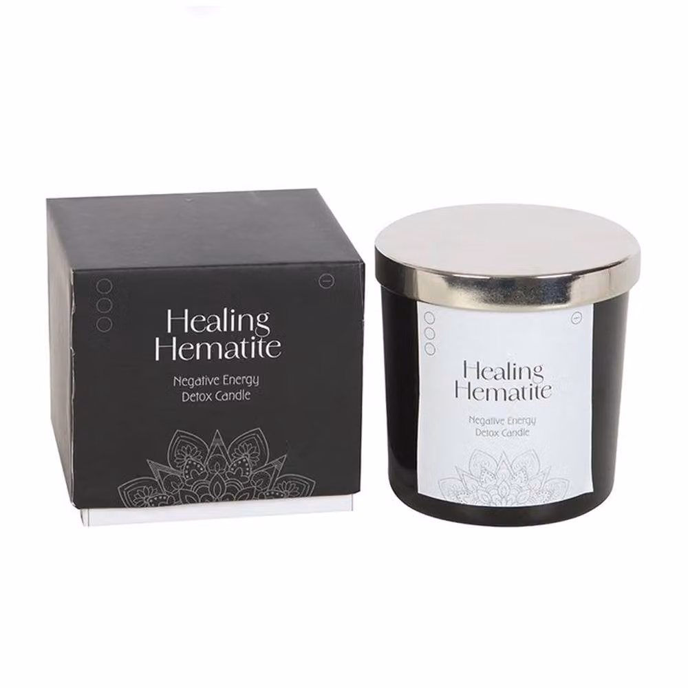 Uniqueful Black Healing Hematite Detox Pillar Candle – 3