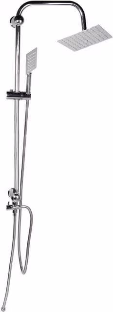 Kelvenix Large Twin Head Waterfall Shower Kit in Chrome Silver, W: 520 mm, H: 10000 mm – 1