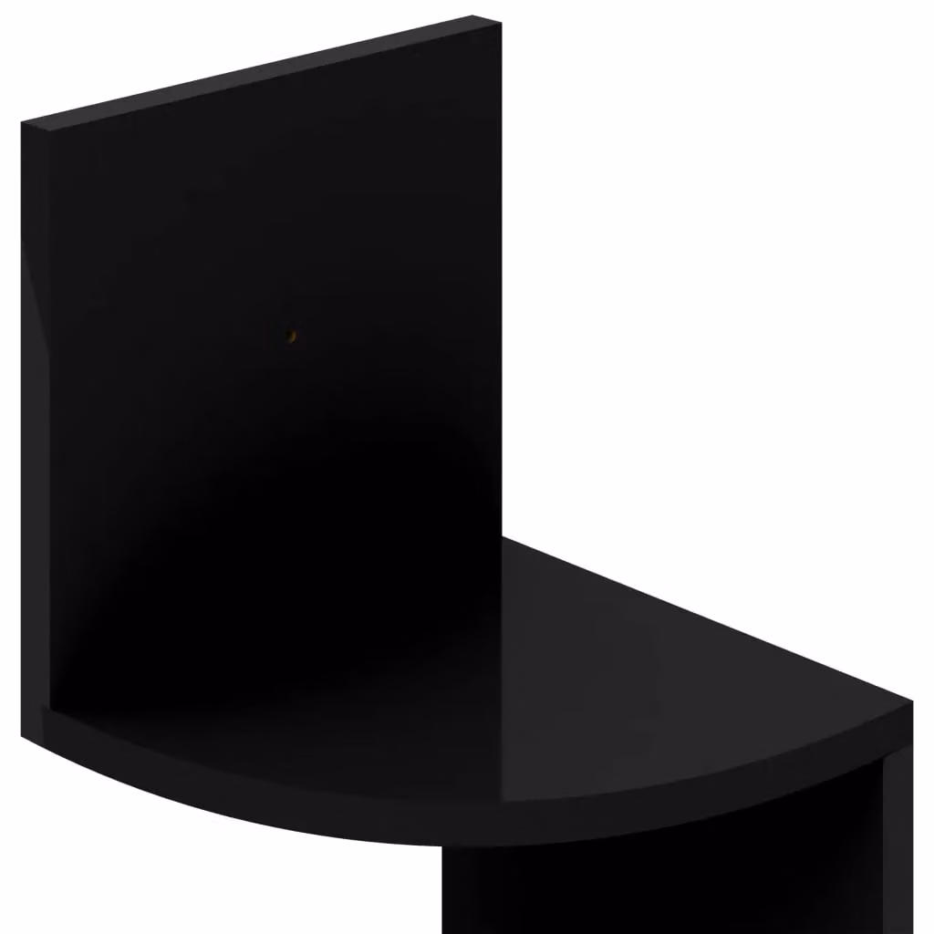 Berkfield Home High Gloss Black Wall Corner Shelf, W/D/H: 19 x 19 x 123 cm – 3