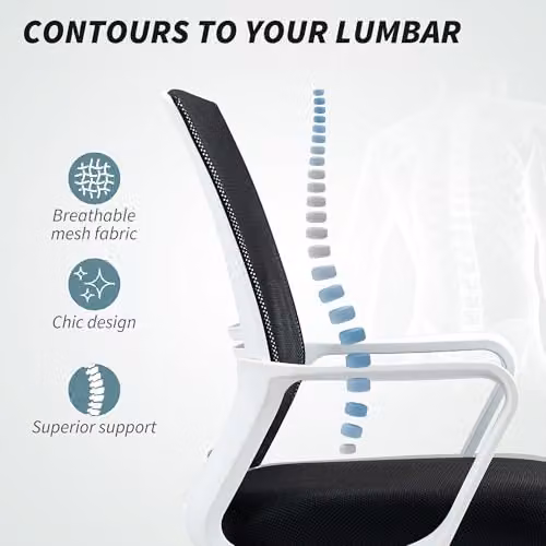 HOMCOM Black Fabric Drafting Chair with Swivel and Foot Ring – 6