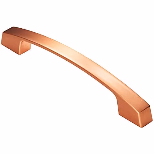Loops Curved Flat Faced Cupboard Pull Handle in Satin Copper, 160mm Fixing Centres