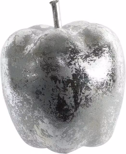 KDMD Silver Metallic Apple Hanging Christmas Decorations, 3 Pack