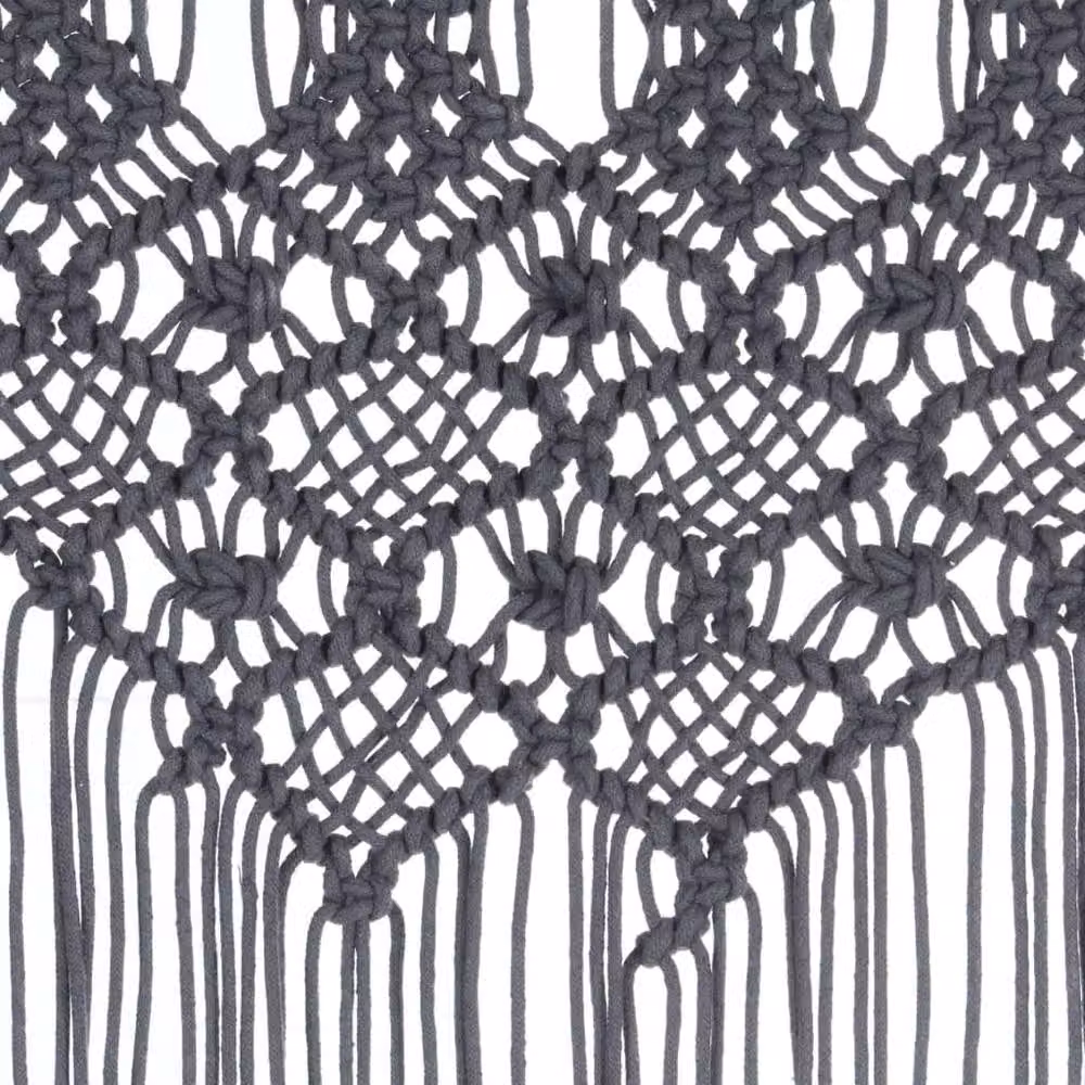 Berkfield Home Macrame Curtain in Anthracite Grey, W/H: 140 x 240 cm – 3