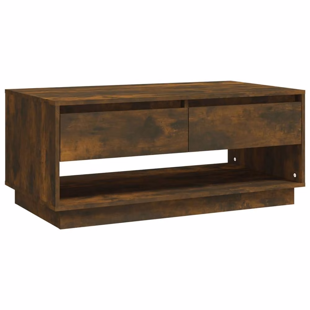 Berkfield Home Modern Rectangular Coffee Table in Smoked Oak Brown, W/D/H: 102.5 x 55 x 44 cm – 3