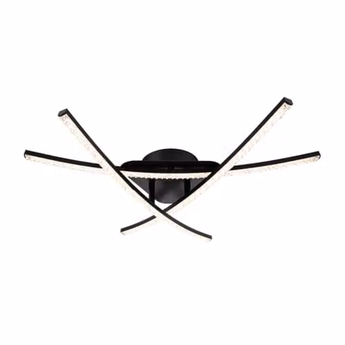 Cosylyte Samford Modern Beaded LED Ceiling Flush Light, Matt Black, W: 57 cm, D: 50 cm, H: 10 cm – 2