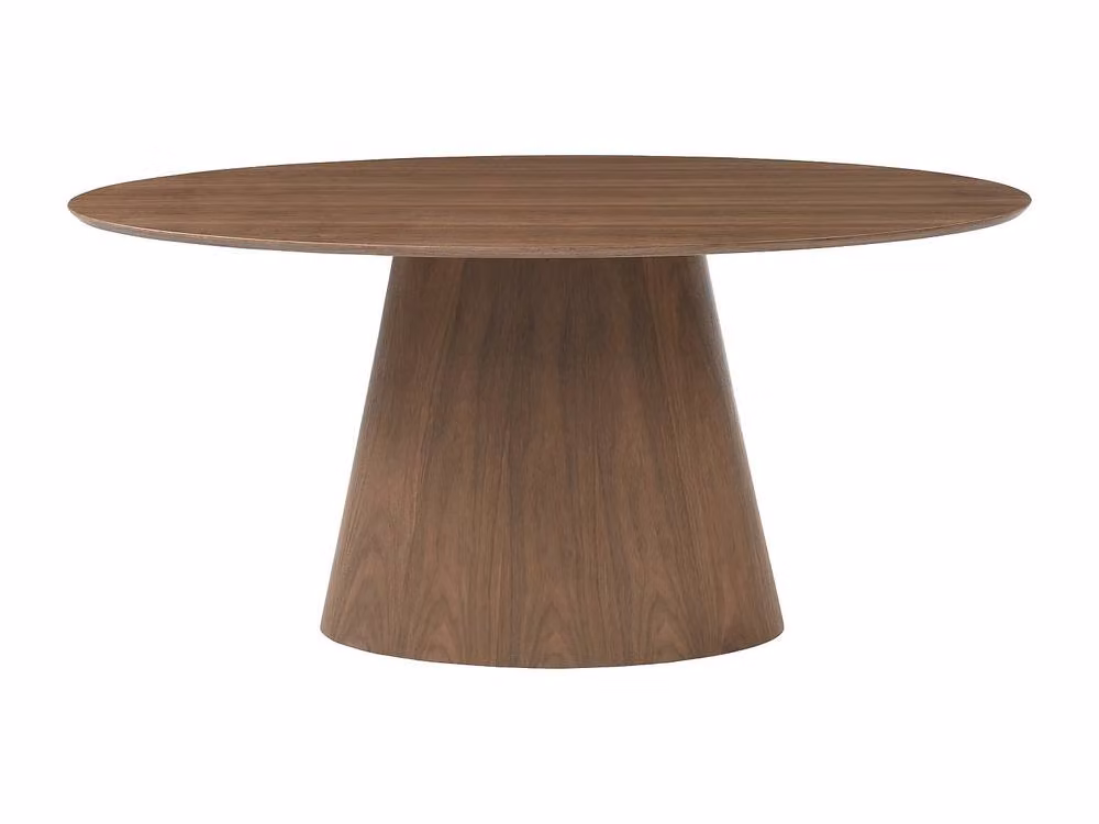 Vente-unique Antelada 6-Seater Oval Dining Table in Dark Natural Walnut Veneer, W: 240 cm, D: 90 cm, H: 75 cm – 2
