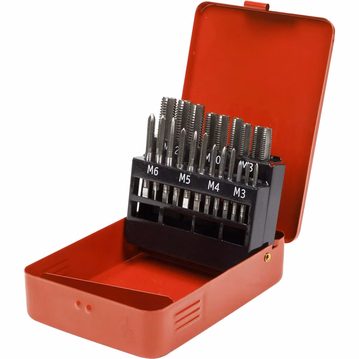 Loops 21pc Metric Tap Set M3 to M12 Alloy Steel Manual Socket Threading and Tapping Bit Tool Kit in Red and Multicolour – 2
