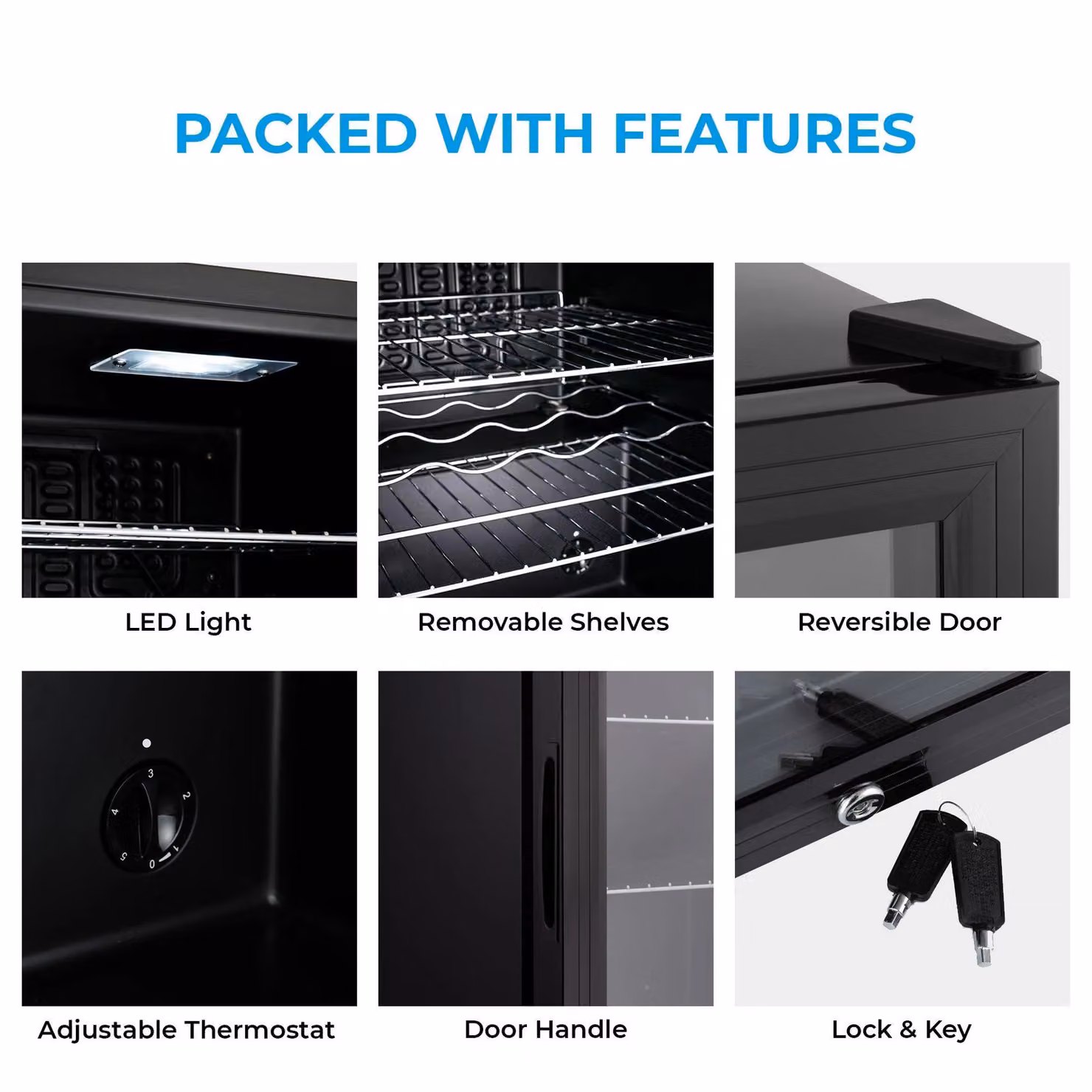 Subcold Super 65 LED Beer Fridge in Black, Freestanding Compressor Model with Lockable Glass Door, W/D/H: 60 x 60 x 123.5 cm – 6