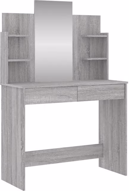 Berkfield Home Dressing Table with Mirror in Grey Sonoma, W/D/H: 96 x 39 x 142 cm – 1