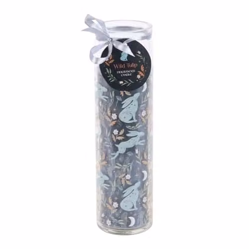 KDMD Midnight Hare Wild Tulip Scented Tube Votive Candle in Petrol Blue – 1