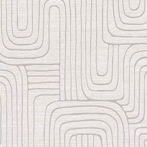 Erismann Opus Textured Non-Woven Wallpaper, Geometric and Abstract Modern Design, Beige, W: 0.53 m, L: 10.05 m – 1