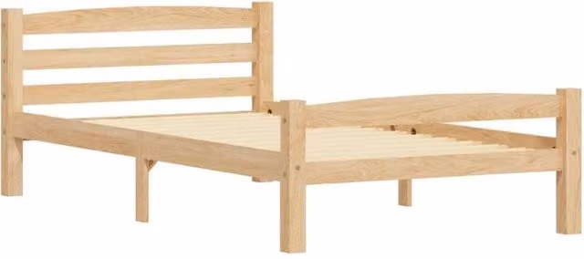 Berkfield Home Modern Solid Pinewood Bed Frame with Drawers, Brown, W/D/H: 100 x 200 x 66 cm