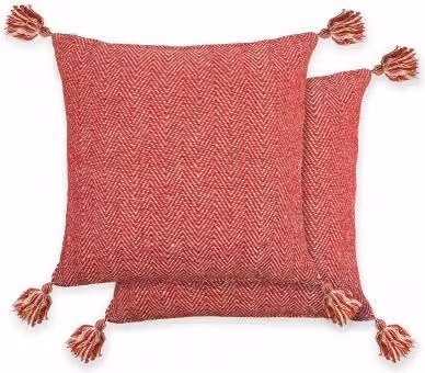 New Edge Blinds Hartley Red Cotton Square Cushion Cover, W/D/H: 43 x 43 x 43 cm – 1