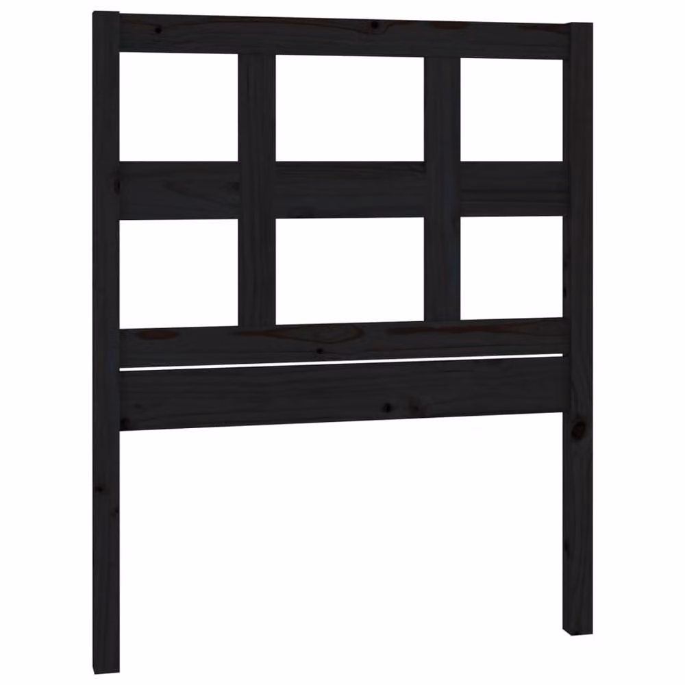 Berkfield Home Beautiful Bed Headboard in Black Solid Pine Wood, W/D/H: 95.5 x 4 x 100 cm – 2