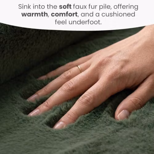 Allure Bath Fashions Softie Faux Fur Rug in Green, W/D/H: 120 x 170 x 2 cm – 6