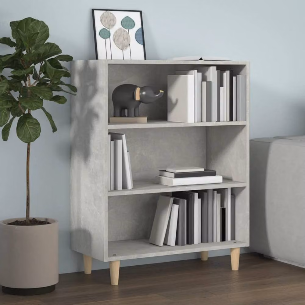 Berkfield Home Sideboard in Concrete Grey, W/D/H: 69.5 x 32.5 x 90 cm – 2