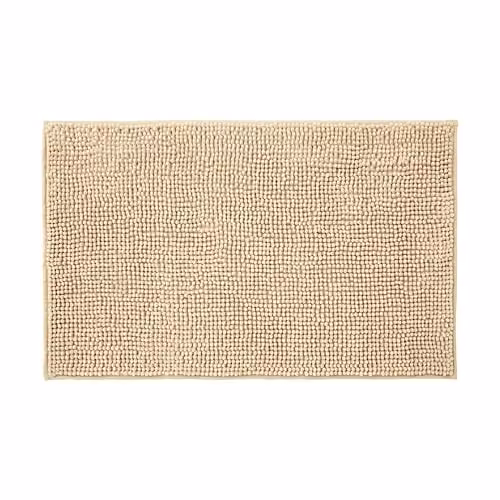 Allure Bath Fashions Bobble Chenille Non-Slip Bath Mat, Beige, W: 60 cm, D: 90 cm – 1