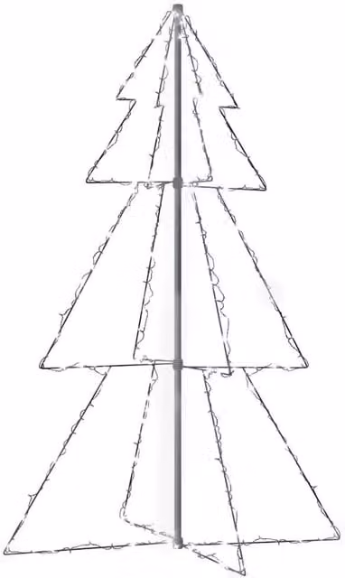 Berkfield Home Christmas Cone Tree with 200 LEDs for Indoor and Outdoor Use, White, W 98 cm x H 150 cm