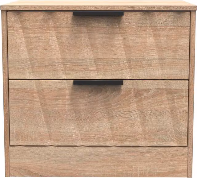 Ready Assembled 2 U Washington 2 Drawer Side Table in Light Oak