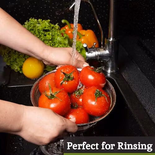 Orsina Round Stainless Steel Fine Mesh Sieve with Dual Handles in Silver – 3