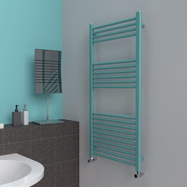 Lux Heat Coloured Towel Radiator in Light Aqua Green, W: 60 cm, H: 120 cm