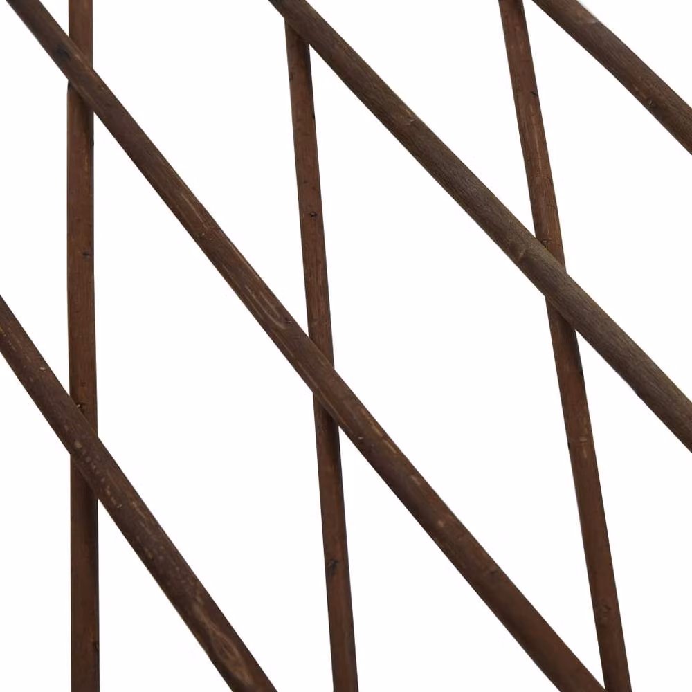 Berkfield Home Willow Trellis Fences, 5 Pack, Brown, H 180 cm x W 60 cm – 2