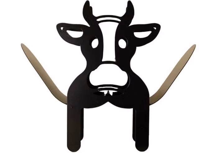 Nordara Cow Toilet Roll Holder in Black with Animal Print, W/D/H: 60 x 30 x 36 cm – 1