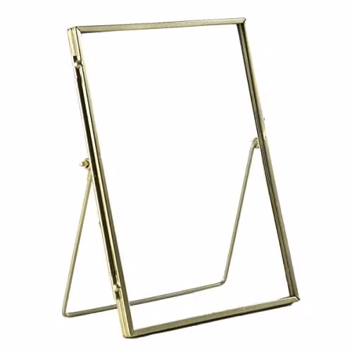 Nicola Spring Modern Rectangular Metal Photo Frame in Gold, Fits 15 x 20 cm