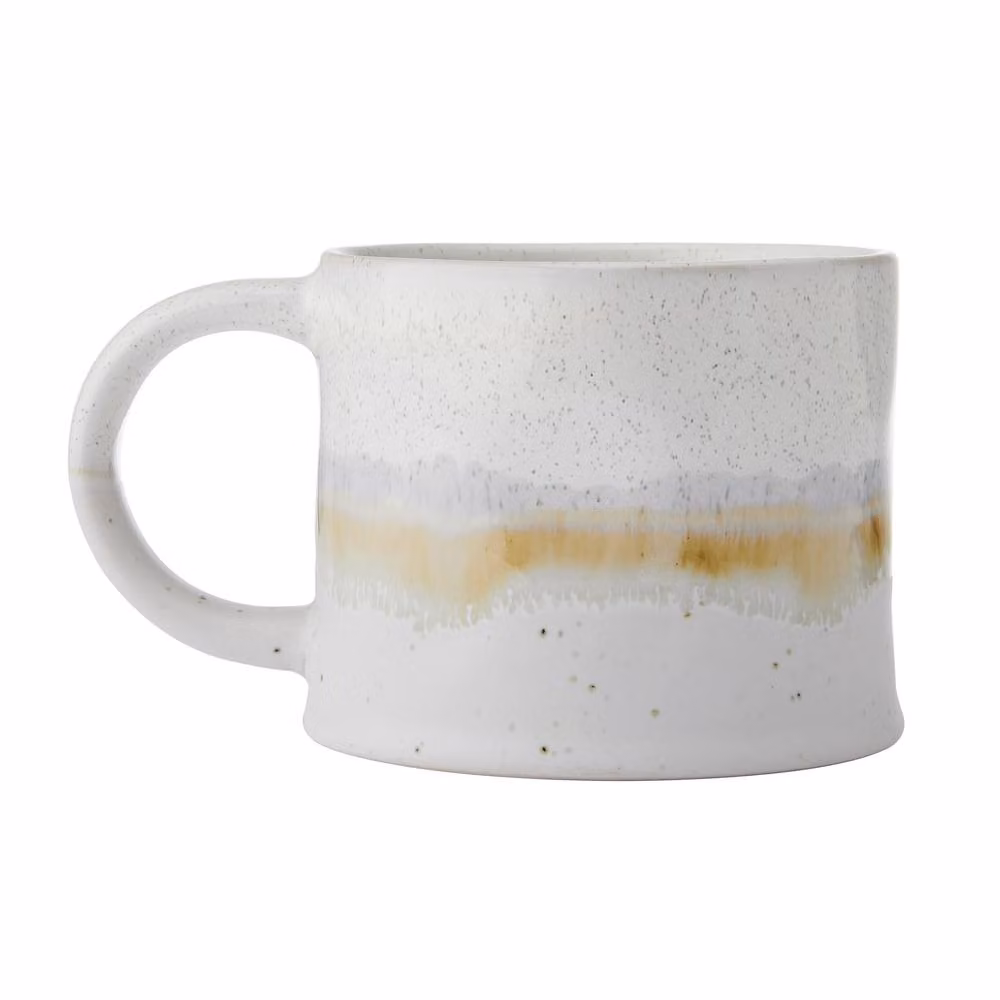 Mikasa Set of 4 White and Grey Reactive Glaze Stoneware Mugs, 450 ml – 3