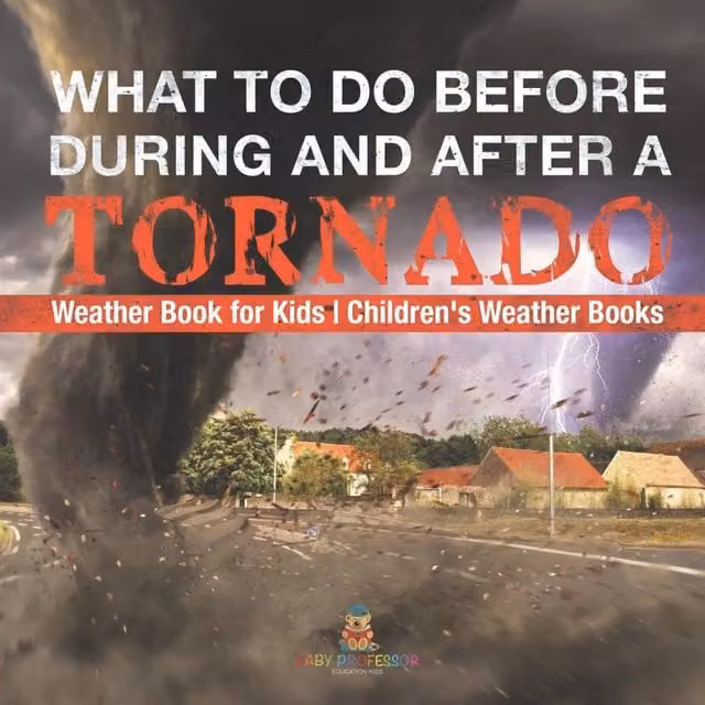 Baby Professor What To Do Before, During & After a Tornado Weather Book in Orange
