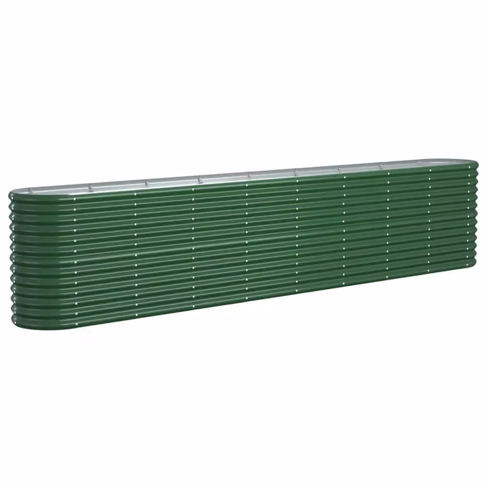 Berkfield Home Garden Green Powder-coated Steel Raised Bed W: 332 cm, D: 40 cm, H: 68 cm – 3