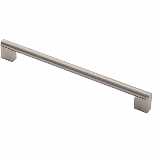 Loops Round Bar Pull Handle in Satin Stainless Steel, Silver, W/D/H: 296 x 14 x 25.6 mm