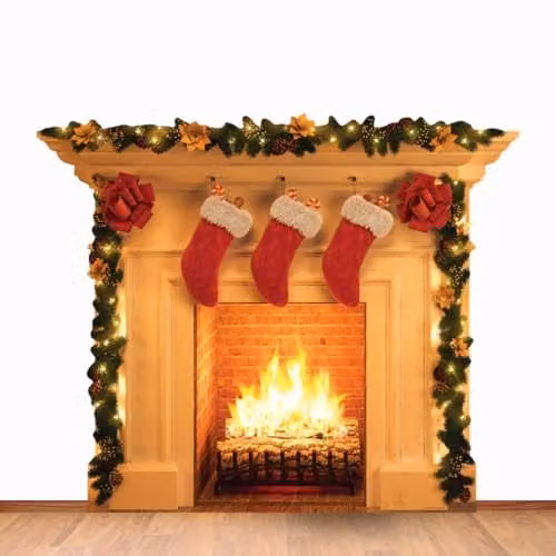 Star Cutouts SC1458 Fireplace Festive Christmas Cardboard Cutout Display, Multicolour, Height: 101 cm – 2
