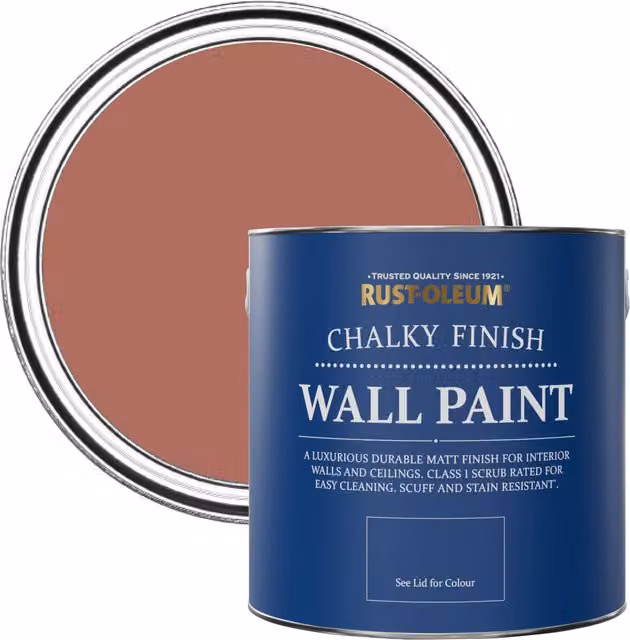 Rust-Oleum Matt Chalky Wall Paint, Salmon Pink, 2.5L – 1