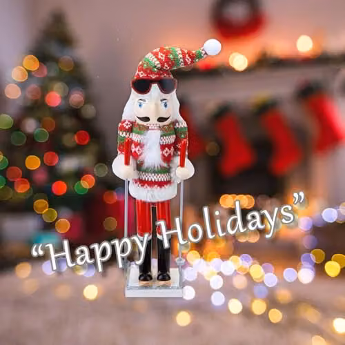 VFM e-Store Nutcracker Skier Wooden Christmas Decoration in Red and Multicolour, W/D/H: 41.4 x 12.1 x 10.6 cm – 4