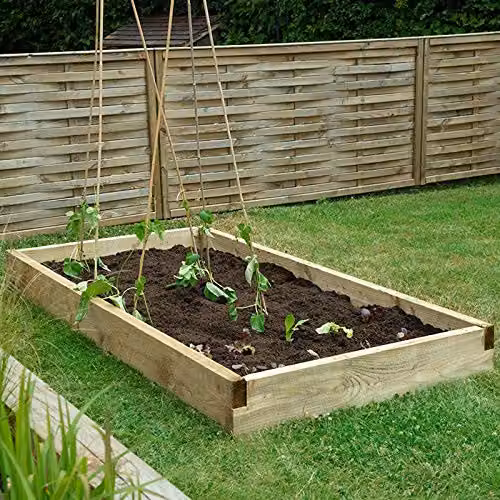 Forest Garden Caledonian Large Wooden Raised Bed, Brown, W: 180 cm, D: 90 cm, H: 14 cm – 2