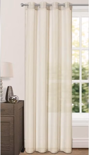 Velosso Modern Plain Transparent Fabric Panel in Beige and Yellow with Eyelets
